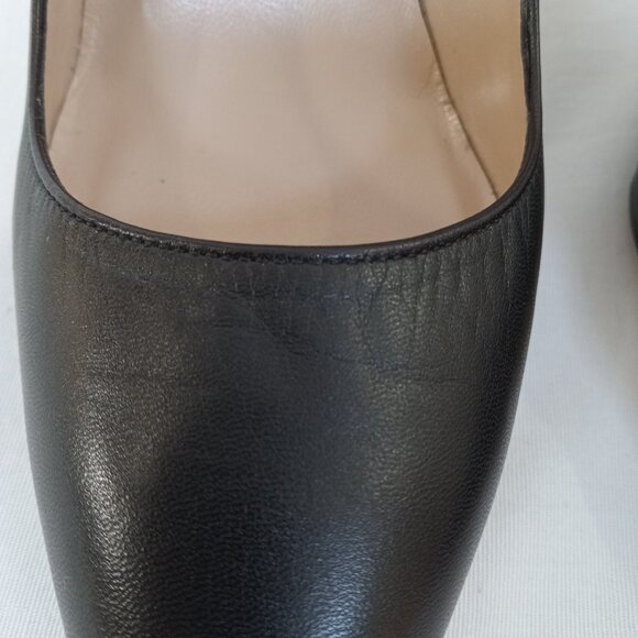 Manolo Blahnik Black Leather Pointed Toe Pumps Heels - Picture 5 of 16